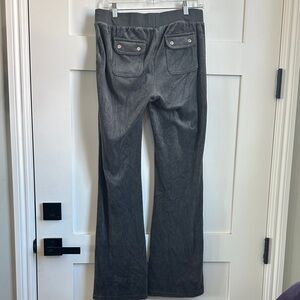 Vintage Juicy Couture Charcoal Gray Velour Wide-Leg Pants M Long